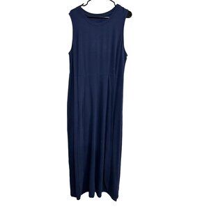 Studio By D&Co Womens Sleeveless Maxi Dress Waist Tie Navy Blue Size 1X